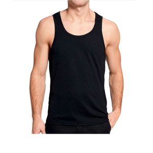 <b>Men's</b> Elastic <b>Ribbed</b> U-Neck Summer Sleeveless Plain <b>Vest</b> 3XL Tank Top Wholesale Price From Bangladesh - Product Image 4