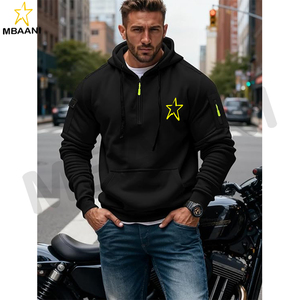 Sweat-shirt à capuche zippé pour homme en polaire, à manches longues, avec poche kangourou, idéal pour l'entraînement et le sport - Product Image 5