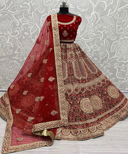 À la mode rayonne coton broderie miroir travail lehenga choli avec dupatta fête porter prix de gros ethnique vêtement alphanumero - Product Image 4