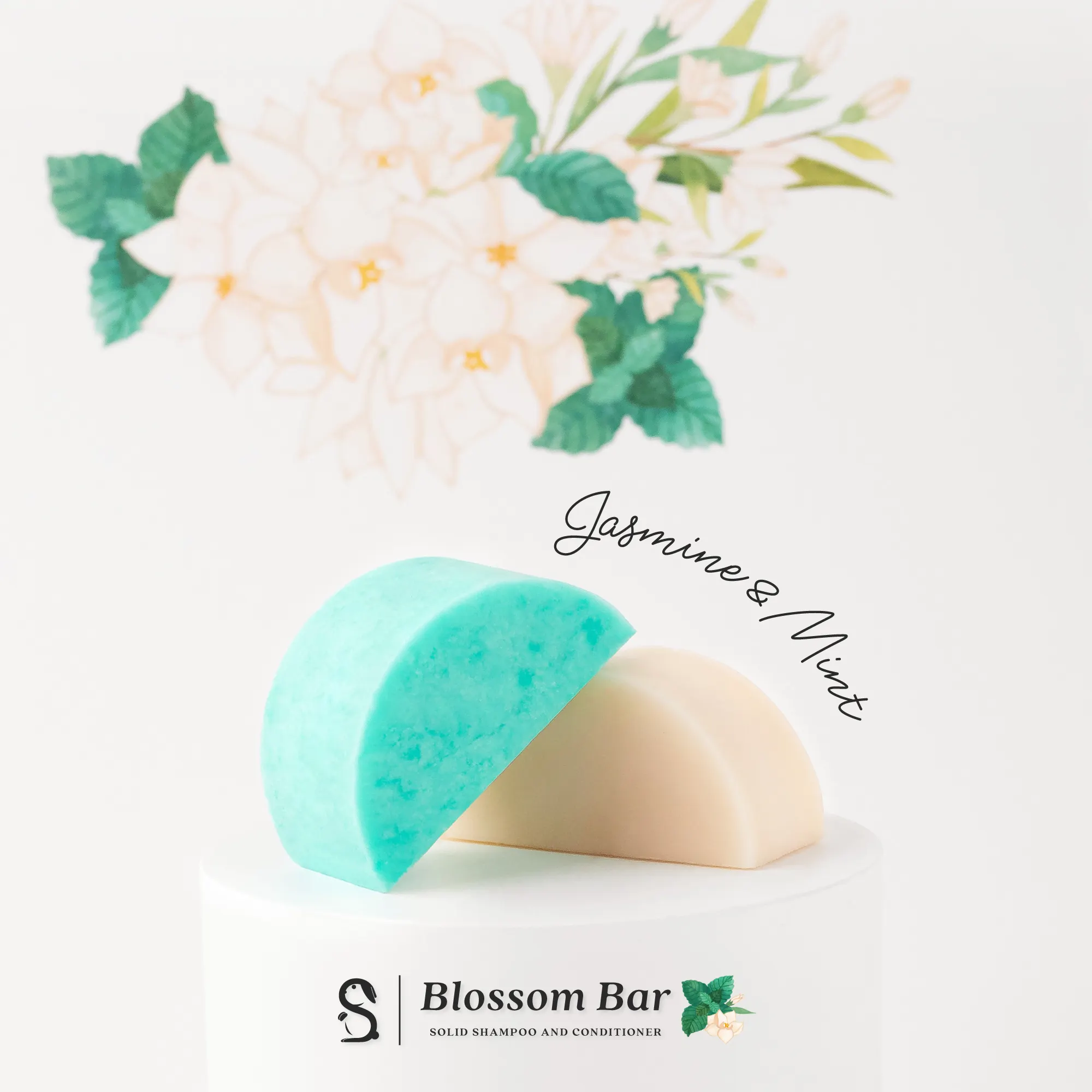 Shampoo & Conditioner Bar - Jasmin & Minze Private Label Haar Shampoo und Conditioner Bar Set Pure Organic Sulfat Free