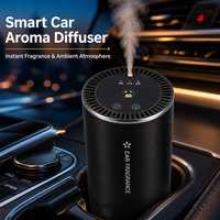 Diffuseur d'arômes pour voiture, porte-gobelet, désodorisant, 3 modes de pulvérisation, démarrage/arrêt automatique, nano-atomisation, rechargeable par Type-C, pour la maison