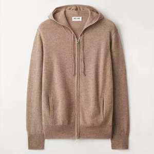 Sudadera CON CAPUCHA DE Cachemira para hombre, cárdigan personalizado de punto con cremallera completa, Sudadera con capucha de lana de Cachemira para hombre - Product Image 4