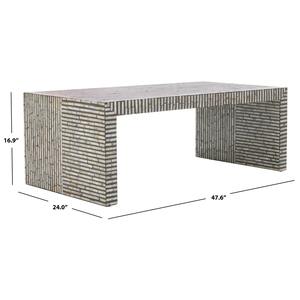 Table basse moderne en nacre faite à la main et écologique avec incrustations de coquillages pour un style de salon de luxe - Product Image 6