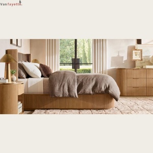 Cabecera y Estructura de <span class=keywords><strong>Cama</strong></span> de Madera Maciza Estilo <span class=keywords><strong>Boho</strong></span> <span class=keywords><strong>Chic</strong></span>, Diseño de Espiga Natural, Tamaños Queen, King y Full - Product Image 2