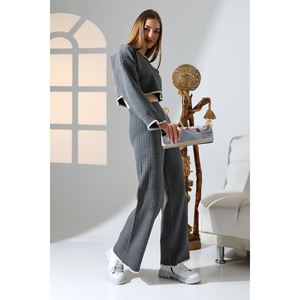 Ensemble haut et bas en tricot à points de berger pour femmes - Product Image 4