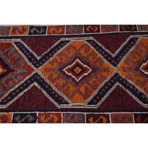 Alfombra vintage de 3x9.8 pies, alfombra turca con motivos de plantas y árboles rojos. - Product Image 5