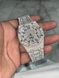 Reloj con movimiento de cuarzo ETA de lujo para hombre, caja de acero Rectangular, cuero, 5mm, moissanita helada, brillante, Diamo, colección de Hip Hop - Product Image 4