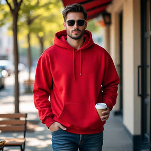 2024 Men Oversize Pullover Hoodie Men's Breathable Drop Shoulder Heavyweight Hood Outdoor <b>Jogging</b> Oversize Hoodie Men - Product Image 2