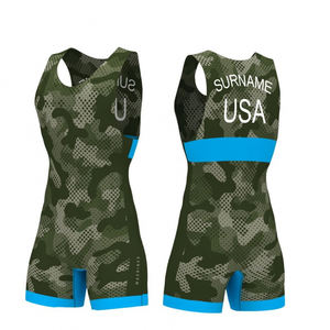 ชุดมวยปล้ำลายพรางขนาดใหญ่พิเศษแบบ OEM ผลิตตามสั่ง ผ้าโพลีเอสเตอร์ 100% พิมพ์ลายดิจิทัล แห้งเร็ว ดีไซน์ใหม่ TESPOO SPORTS ชุดกีฬา - Product Image 1