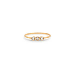 2025 Ethnic 14K Gold Thin Band Ring Bezel <b>Set</b> with Three Lab Grown <b>White</b> Diamonds for Party Wear Gifts - Product Image 1