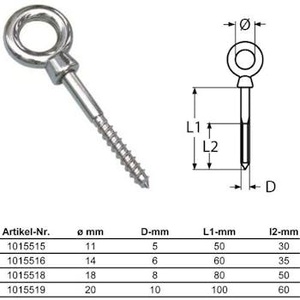 Vite per legno con filettatura per legno 5 x 50mm - Product Image 1