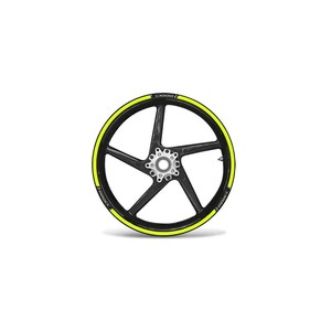 Adesivi Premium Compatibili da 17 Pollici con Strisce Gialle Fluorescenti per Cerchioni Moto Kawasaki Z1000 - Product Image 1