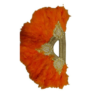 Abanico de mano de baile para fiesta nupcial de boda personalizado de la mejor calidad con flores de calidad de plumas a la venta - Product Image 1
