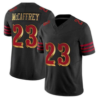 Camisetas de Fútbol Americano Personalizadas Negras para Hombre, Uniformes de Equipo con Franjas Rojas, Sublimadas, Cuello en V, Manga Corta, Ropa Deportiva Antibacteriana 100%