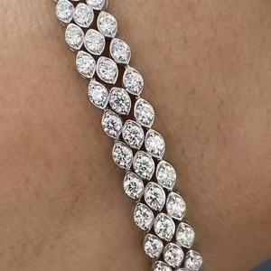 Certified 6.16ct E/VS1 Lab Created Tennis <b>Bracelet</b> Elegant <b>Rose</b> <b>Gold</b> 14K White Prong Setting Solid Diamond Jewelry <b>Gold</b> Plating - Product Image 3