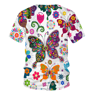 T-shirt d'été à manches courtes pour femmes T-shirt écologique avec décoration de bouton Vêtements bon marché en gros - Product Image 6