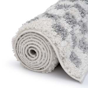 Plush Faux <b>Rabbit</b> <b>Fur</b> Shaggy <b>Rug</b> for Living Room Hallway Machine Made Rectangular Grey Carpet - Product Image 5