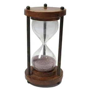 Calvin Thủ công mỹ nghệ "hải lý phong cách 2 min cổ điển Hải Lý đồng hồ cát bằng gỗ đồng hồ đếm thời gian độc đáo một cổ showpiece - Product Image 1