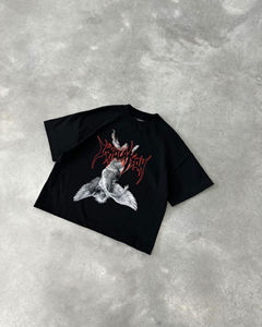 เสื้อยืดโอเวอร์ไซส์ ผ้าถักผสมโพลีเอสเตอร์/คอตตอน เนื้อหนา คอวี ไหล่ตก ทรงปกติ สำหรับผู้ชาย ผลิตในปากีสถาน พิมพ์ลายด้วยเทคนิคซิลค์สกรีน - Product Image 6