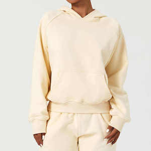 เสื้อสเวตเตอร์ผ้าฝ้ายออร์แกนิกสำหรับผู้หญิงชุด2ชิ้นสำหรับใส่ออกกำลังกายผ้ากำมะหยี่ออกกำลังกายยิมฤดูใบไม้ผลิ - Product Image 5