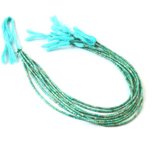 Cuentas de Turquesa Natural en Forma de Tubo, Lisas, de 3x6mm, Cuentas de Piedras Preciosas de Turquesa en Forma de Tubo, Cuentas de Turquesa Natural, Hilo de 16 Pulgadas, Joyería - Product Image 1