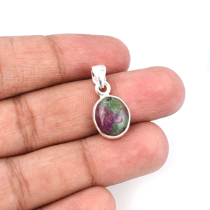 Rubí natural Zosite Forma redonda Piedra preciosa 925 Colgante de plata esterlina - Product Image 5