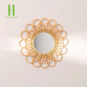New Design Rattan Wall <b>Hanging</b> Decor Natural Home Decor Scalloped Wall Home Decor Art Vintage Wall <b>Mirror</b> Made in Vietnam - Product Image 5