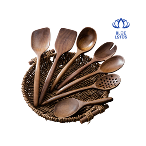 HOT SELLING Wooden Spoons <b>Set</b> - Long Handle Cooking Utensils for Stirring, Serving and More - OEM Available - Product Image 1