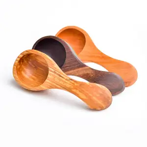 गर्म बिक्री लकड़ी के चम्मच कस्टम लोगो प्राकृतिक बबूल की लकड़ी रंग मसाला और नमक मिनी चम्मच पर सस्ते कीमत