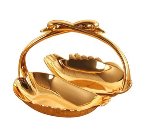 Exclusive Brass and <b>Glass</b> High Quality Shine Polished Jewelry Display Tray Set of 2 Decorative Tray - Product Image 1