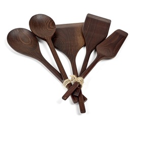 Cuillère en bois ustensiles de cuisine ustensiles de cuisine naturels haute qualité plaqué or longue poignée écologique - Product Image 6