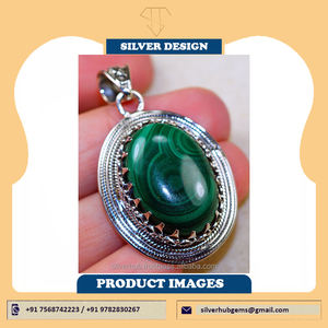 Pendentif en argent sterling 925, pierre précieuse naturelle de malachite de haute qualité, design unique, magnifique pour toutes les occasions, pendentifs et breloques raffinés - Product Image 2