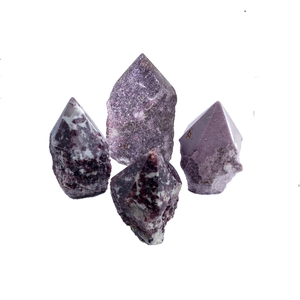 Piedra Base de corte de punto de lepidolita Natural Material de piedra rugosa pulida de alta calidad Punto de piedra cruda para curar al por mayor - Product Image 4