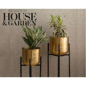 Soporte decorativo de maceta de metal con pátina vintage con acabado recubierto de polvo negro forma y tamaño personalizados para obtener a precio de venta - Product Image 2