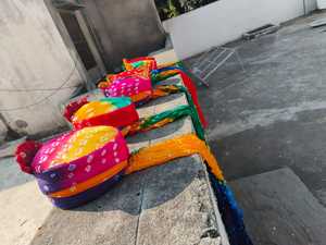 Tradicional indio boda Safa/Pagdi prefabricado Bandhani turbantes para Dulha & Baraati Unisex turbante diademas regalo Bandani Safa - Product Image 4