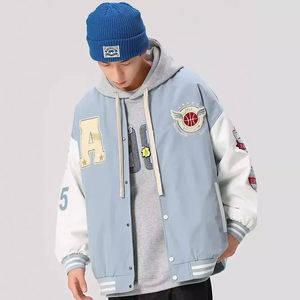 2025 calidad superior Unisex logotipo personalizado Letterman Varsity chaqueta con cuello alto hombres y mujeres chaqueta personalizada al por mayor - Product Image 2