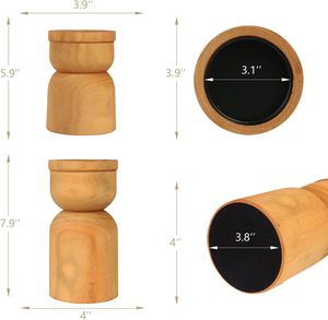 Portavelas de madera para Pilar Pack 2 Granja Pilar de madera Portavelas Candelabros rústicos Tradicional - Product Image 2