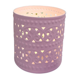 Pot de bougie votive rond en métal rose personnalisable de conception classique fer fait à la main pour la maison et la décoration de Noël disponible en vrac - Product Image 1