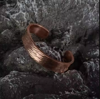 Bracelet en cuivre pur fait main, ajustable, style vintage, bijou énergétique de guérison pour hommes et femmes, artisanat métallique