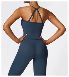 Top Deportivo Corto para Mujer, Personalizado al por Mayor, de Alta Demanda, con Logotipo, Transpirable, Antigolpes, Cuello en U, Espalda Deportiva, para Yoga y Gimnasio - Product Image 1