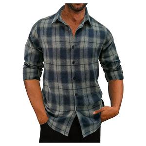 Camisa de Franela Vintage para Hombre, 100% Algodón, Mangas Largas, Cuello Antiencogimiento, Talla Grande, Informal, Transpirable, Ecológica, Suministro ODM - Product Image 2