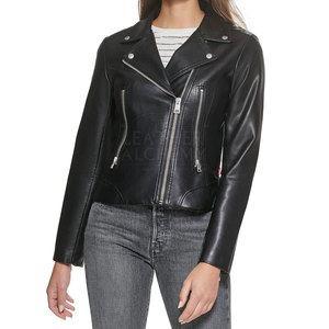 Vente directe d'usine, veste d'hiver en cuir pour femmes, coupe élégante et finition lisse, ajoutant de la confiance à votre style - Product Image 1