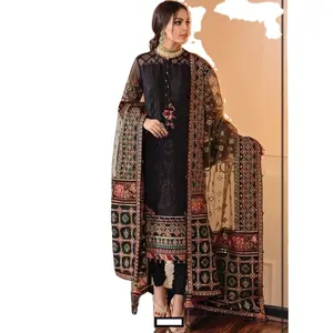 SCHWARZ NETZ VERKAUF Indische & Pakistani sche Kleidung Pakistan GUTES Qualitäts kleid Shalwar Kameez von WS INTERNAT IONAL Neues Kleid DESI WEAR