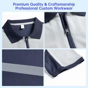 Chemise polo de travail à manches courtes haute visibilité en gros personnalisée, bande réfléchissante, vêtements de travail pour la construction, l'ingénierie, la logistique - Product Image 3