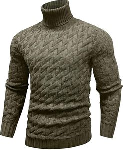 High Quality Customized <b>Men's</b> Oversized-Fit Knitted <b>Shirts</b> Trendy Design Streetwear Turtleneck Sweatshirt 2024 - Product Image 1