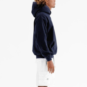 Pull à capuche en coton vierge uni de luxe oversize personnalisé Street Wear Sweats à capuche à épaules tombantes - Product Image 3