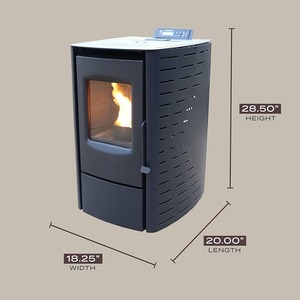 Estufa de Pellets para Calefacción Interior, de Leña, con Control Remoto, Chimenea de Acero y Hierro Fundido, Núcleo de Engranajes, 10kW, 220V - Product Image 5
