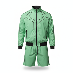 Conjunto Deportivo Personalizado para Hombre, Chaqueta Corta y Pantalones Jogger de 2 Piezas, Chaqueta Cortavientos de Poliéster con Cremallera, Ropa Deportiva Urbana - Product Image 3