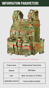 مصنع محترف مقاوم للماء 500D نايلون رخولة Chaleco تاكتيكو الألم الكرة واقية من صفيحة حامل صدريات Tctical - Product Image 6