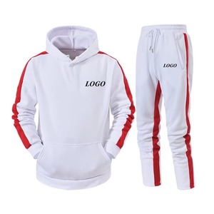 Conjunto de Sudadera con Capucha y Pantalones Deportivos Colorblock para Hombre, Talla Grande, con Bordado de Logotipo y Estampado en Caliente, Manga Larga, 2 Piezas - Product Image 5